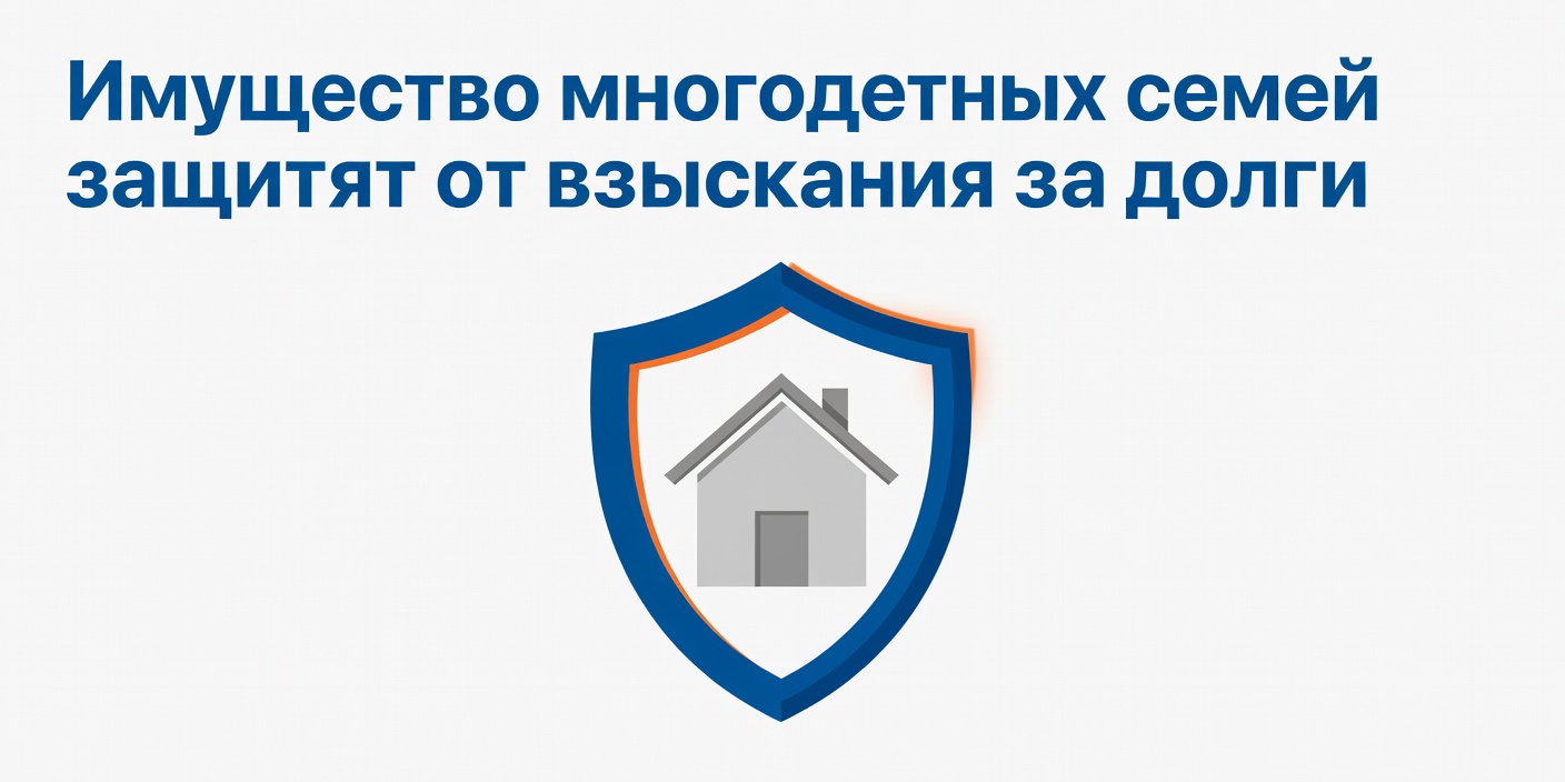 Имущество многодетных семей защитят от взыскания за долги