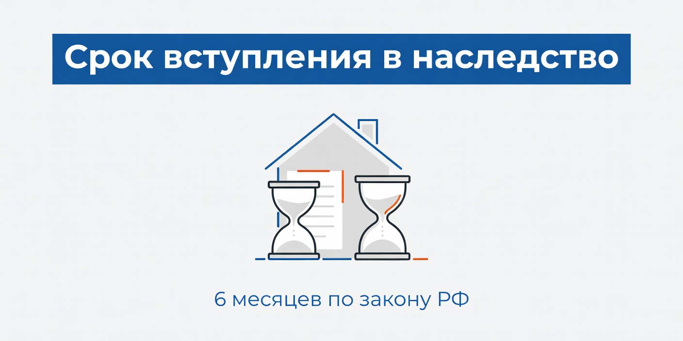 Срок вступления в наследство по закону РФ: 6 месяцев