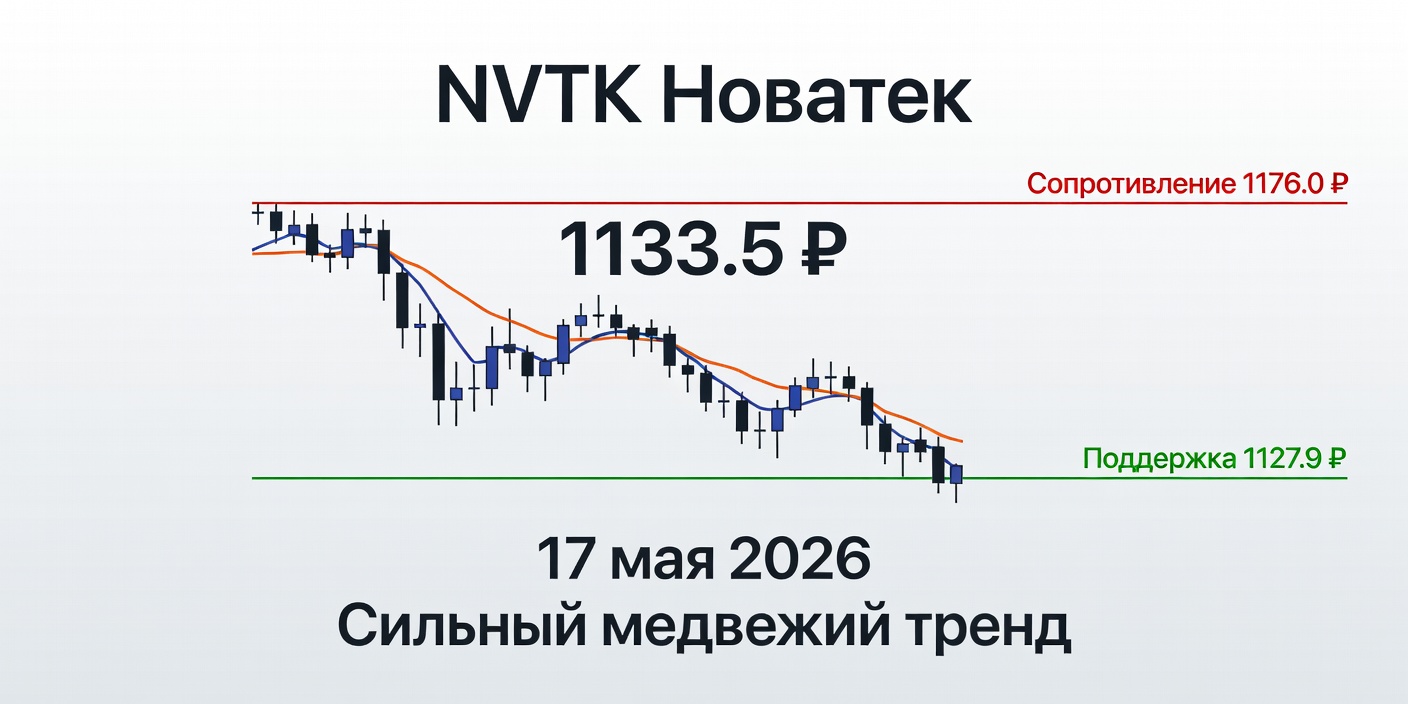 Технический анализ NVTK (Новатек) — 17 мая 2026