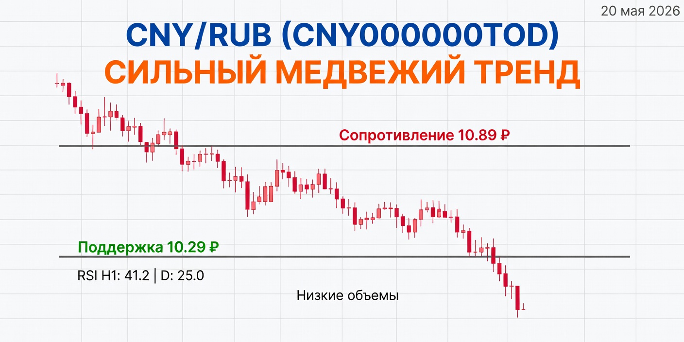 CNY/RUB (CNY000000TOD): Технический анализ на 20 мая 2026