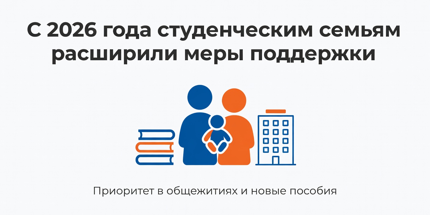 С 2026 года студенческим семьям расширили меры поддержки жилья и пособий