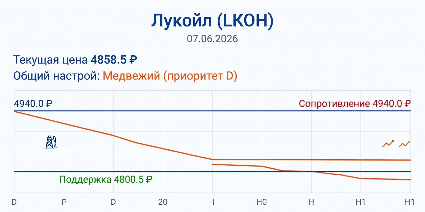 Технический анализ LKOH (Лукойл) — 07.06.2026