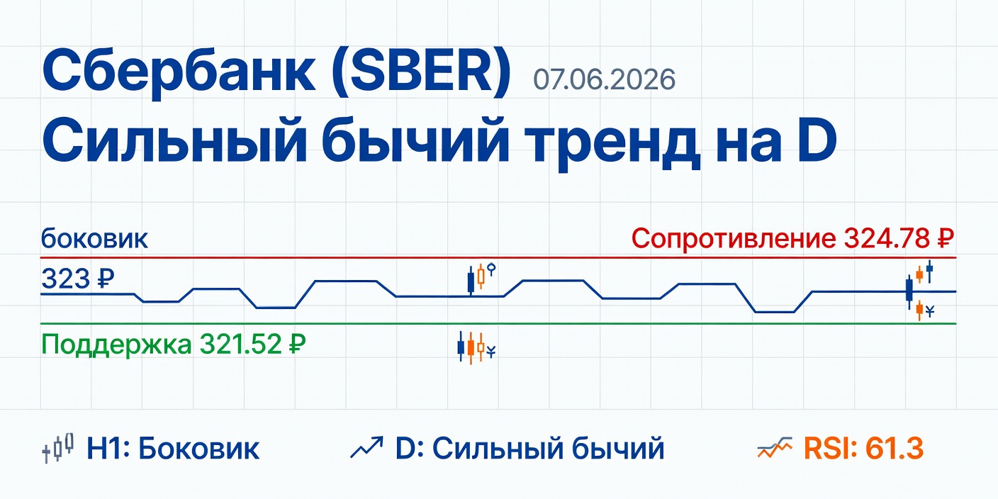 SBER (Сбербанк): Технический анализ на 07.06.2026