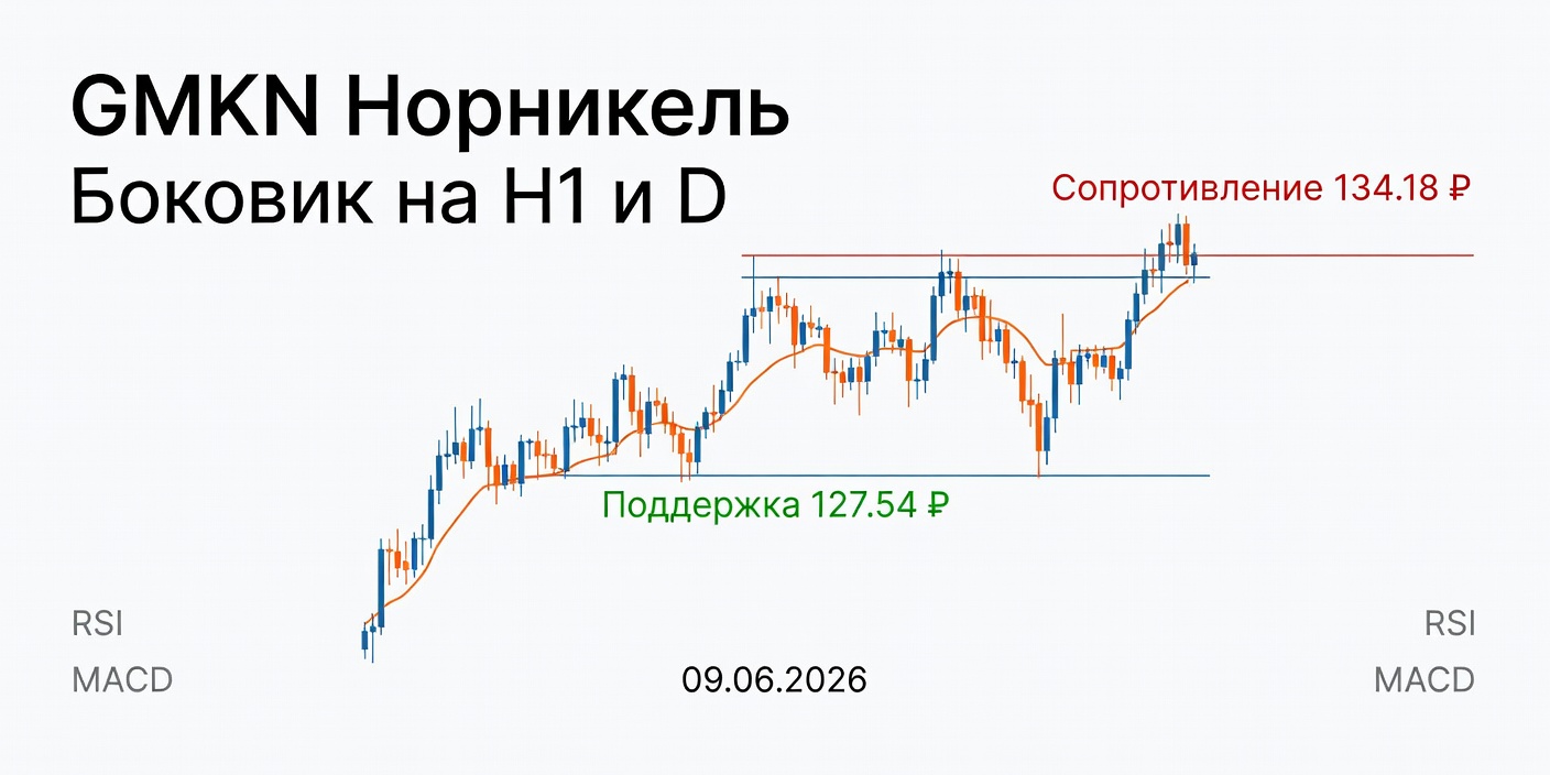 Технический анализ GMKN (Норникель) на 09.06.2026: боковик
