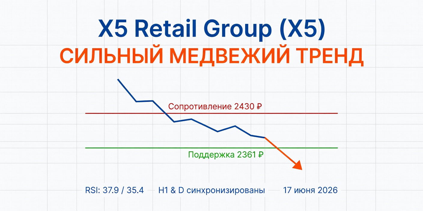 Технический анализ X5 (X5 Retail Group) — 17 июня 2026