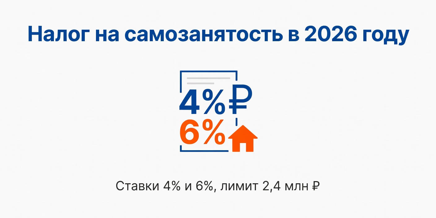 Налог на самозанятость в 2026 году: ставки, лимит и бонус