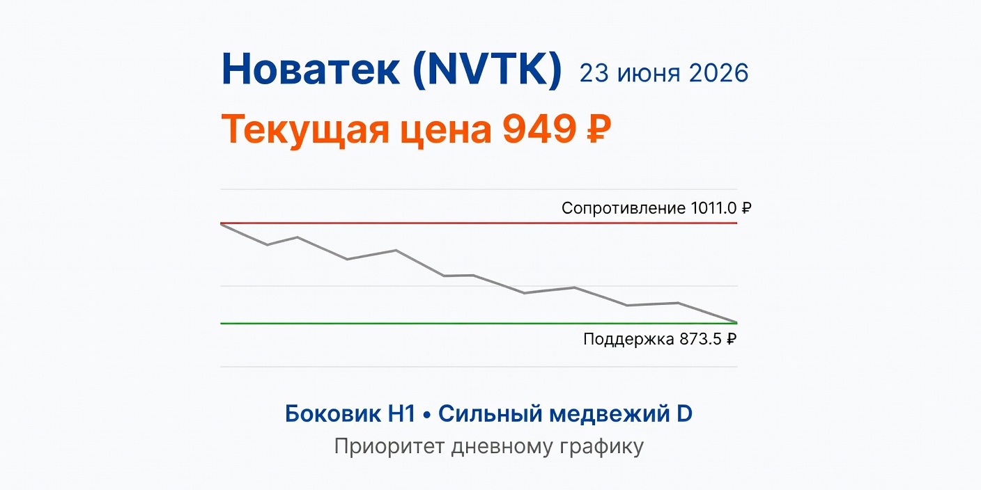 Технический анализ NVTK (Новатек) на 23 июня 2026