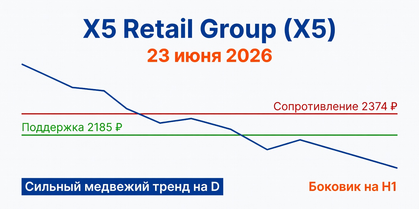 Технический анализ X5 Retail Group (X5) — 23 июня 2026