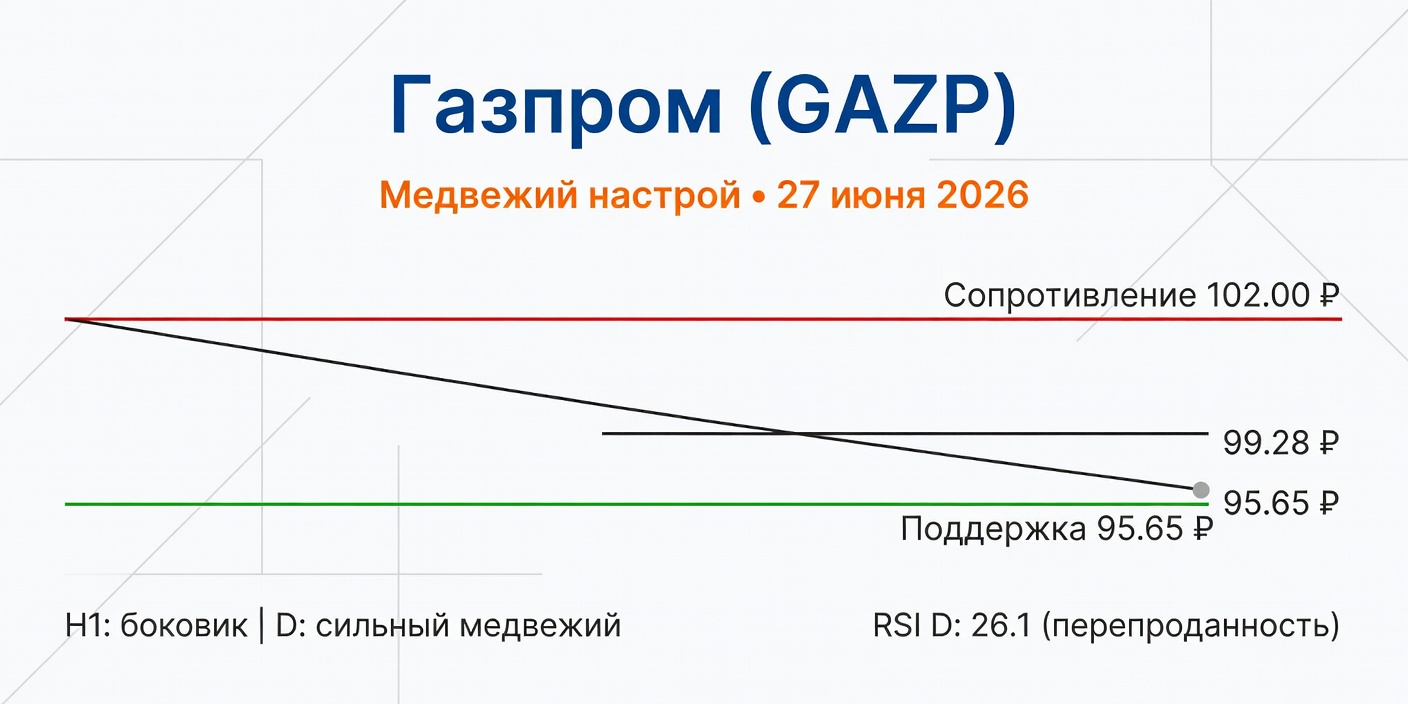 Технический анализ GAZP (Газпром) на 27 июня 2026