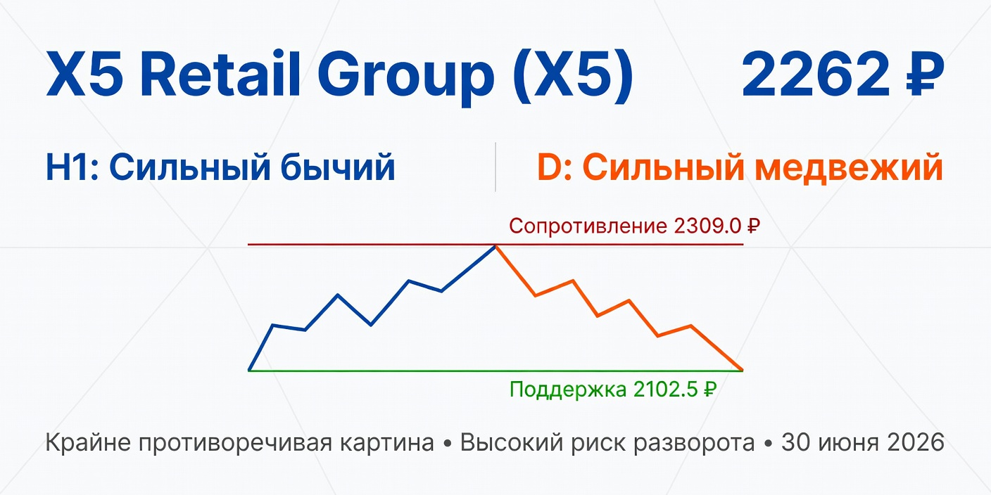 Технический анализ X5 Retail Group (X5) — 30 июня 2026