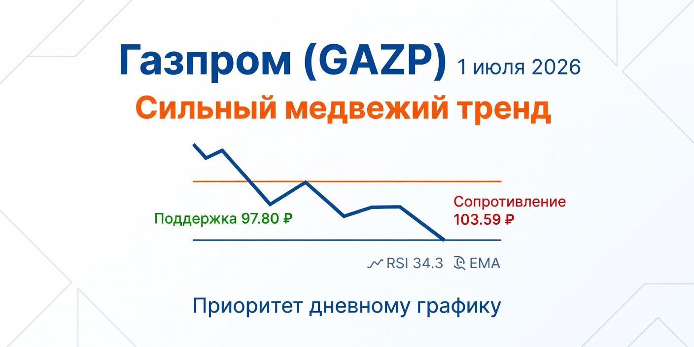Технический анализ GAZP (Газпром) на 1 июля 2026