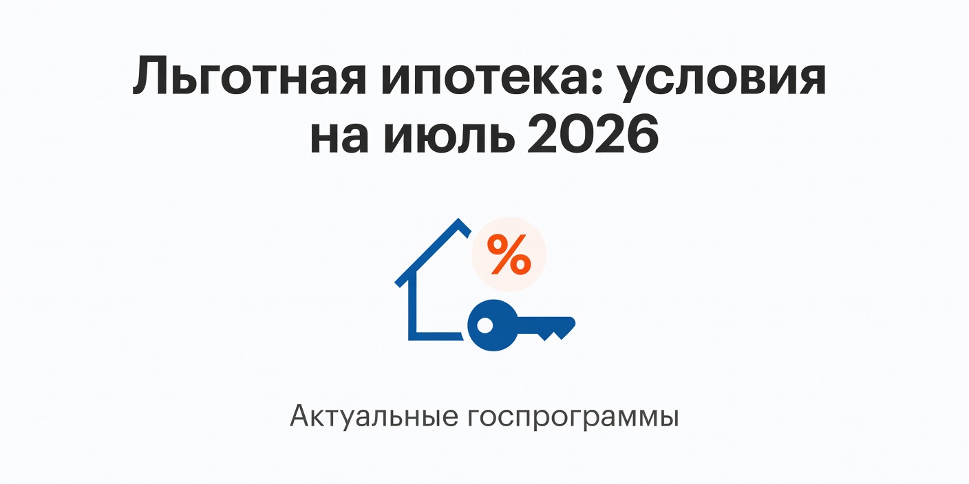 Льготная ипотека: актуальные условия госпрограмм на июль 2026