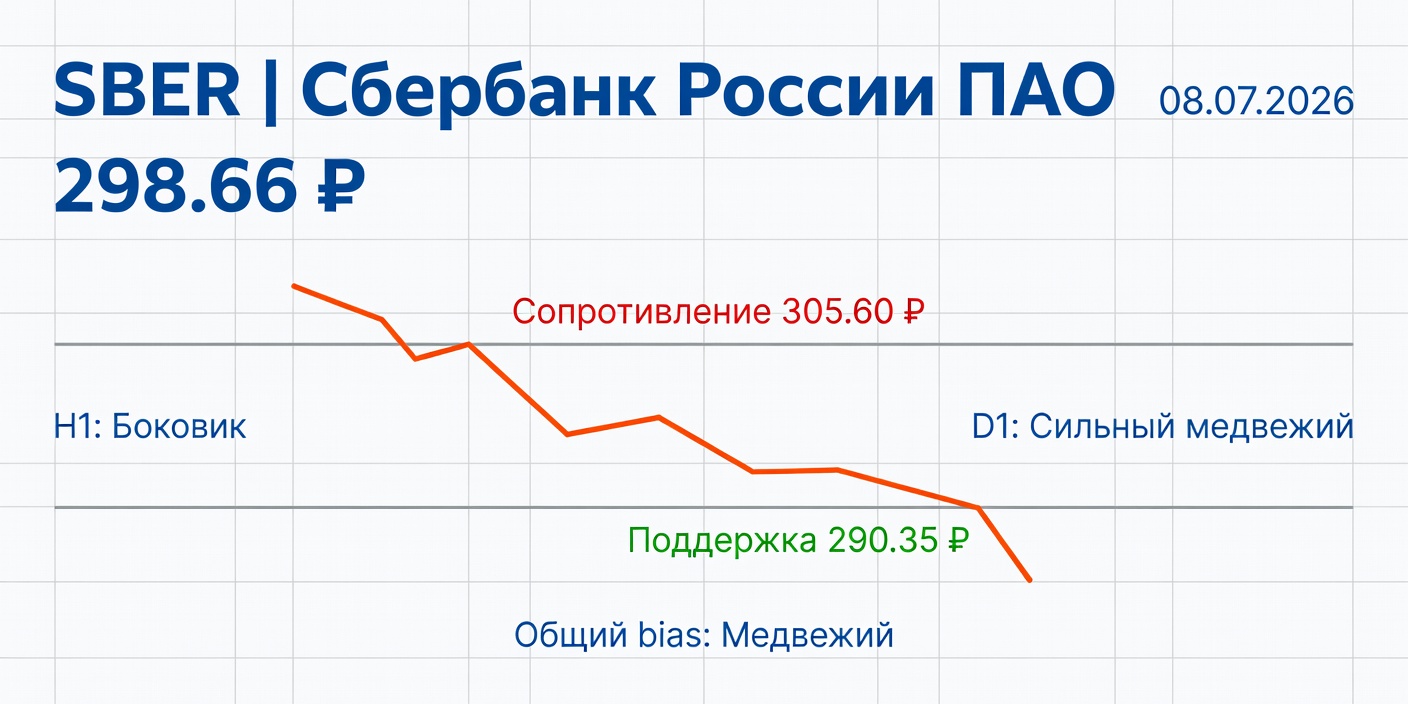 Технический анализ SBER (Сбербанк) — 08.07.2026