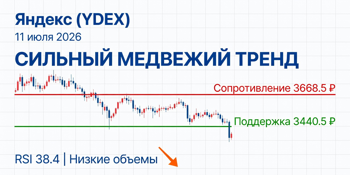 YDEX (Яндекс): Технический анализ на 11 июля 2026