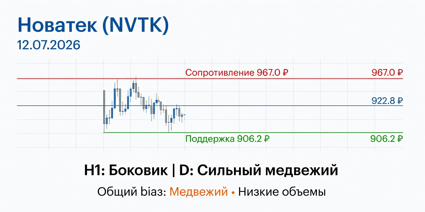 Технический анализ NVTK (Новатек) — 12.07.2026