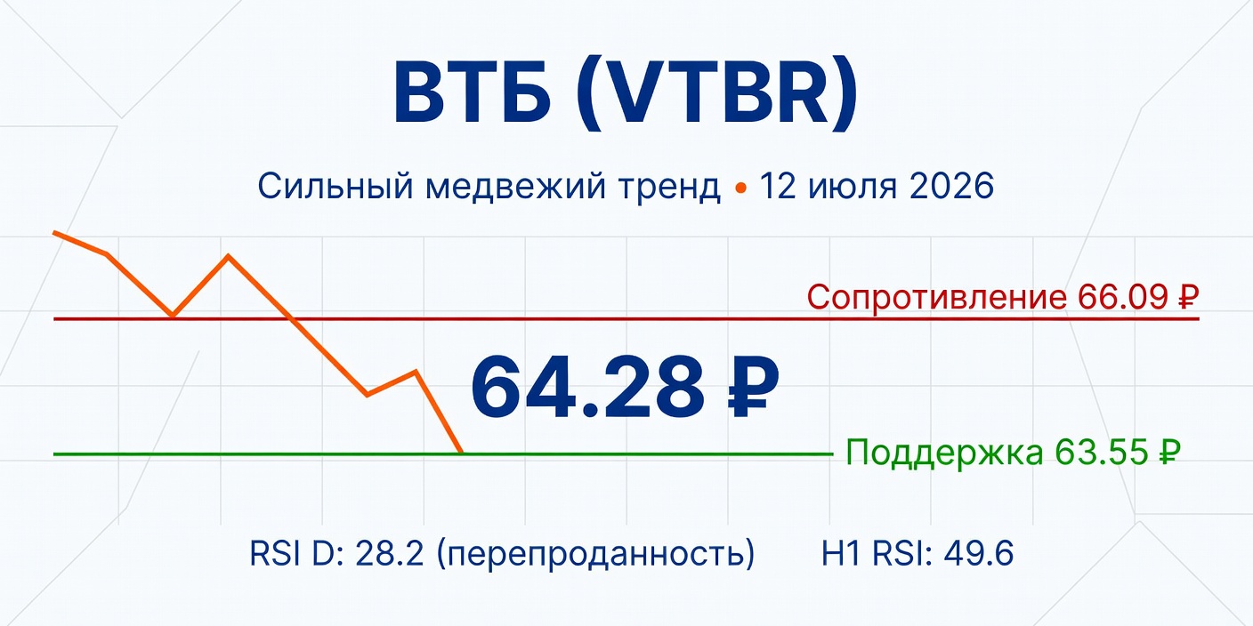 Технический анализ VTBR (ВТБ) на 12 июля 2026
