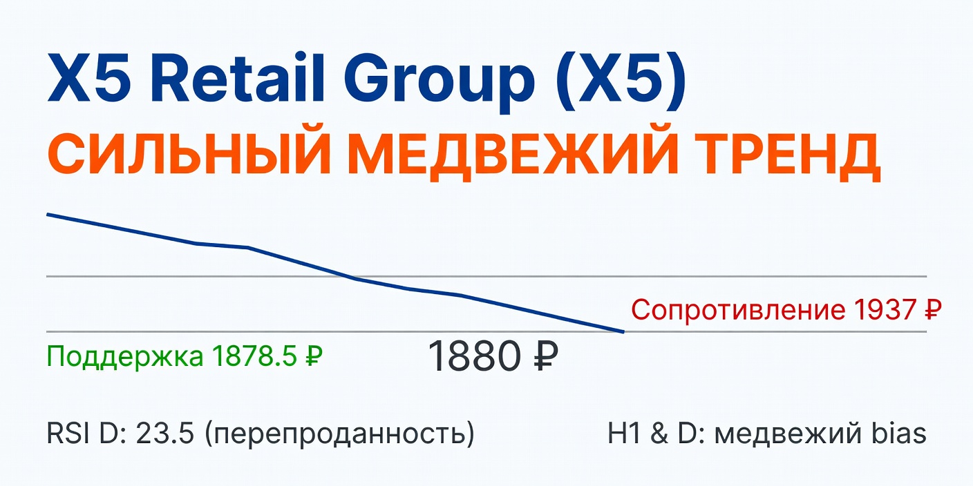Технический анализ X5 Retail Group (X5) на 15 июля 2026