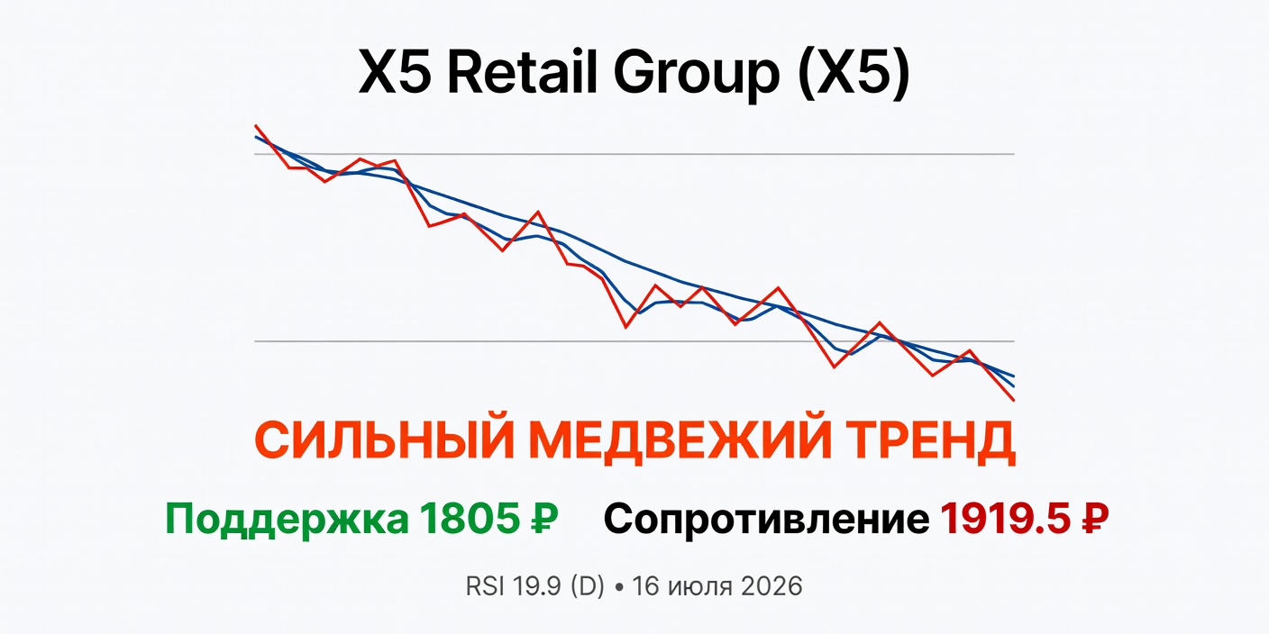 Технический анализ X5 Retail Group (X5) — 16 июля 2026