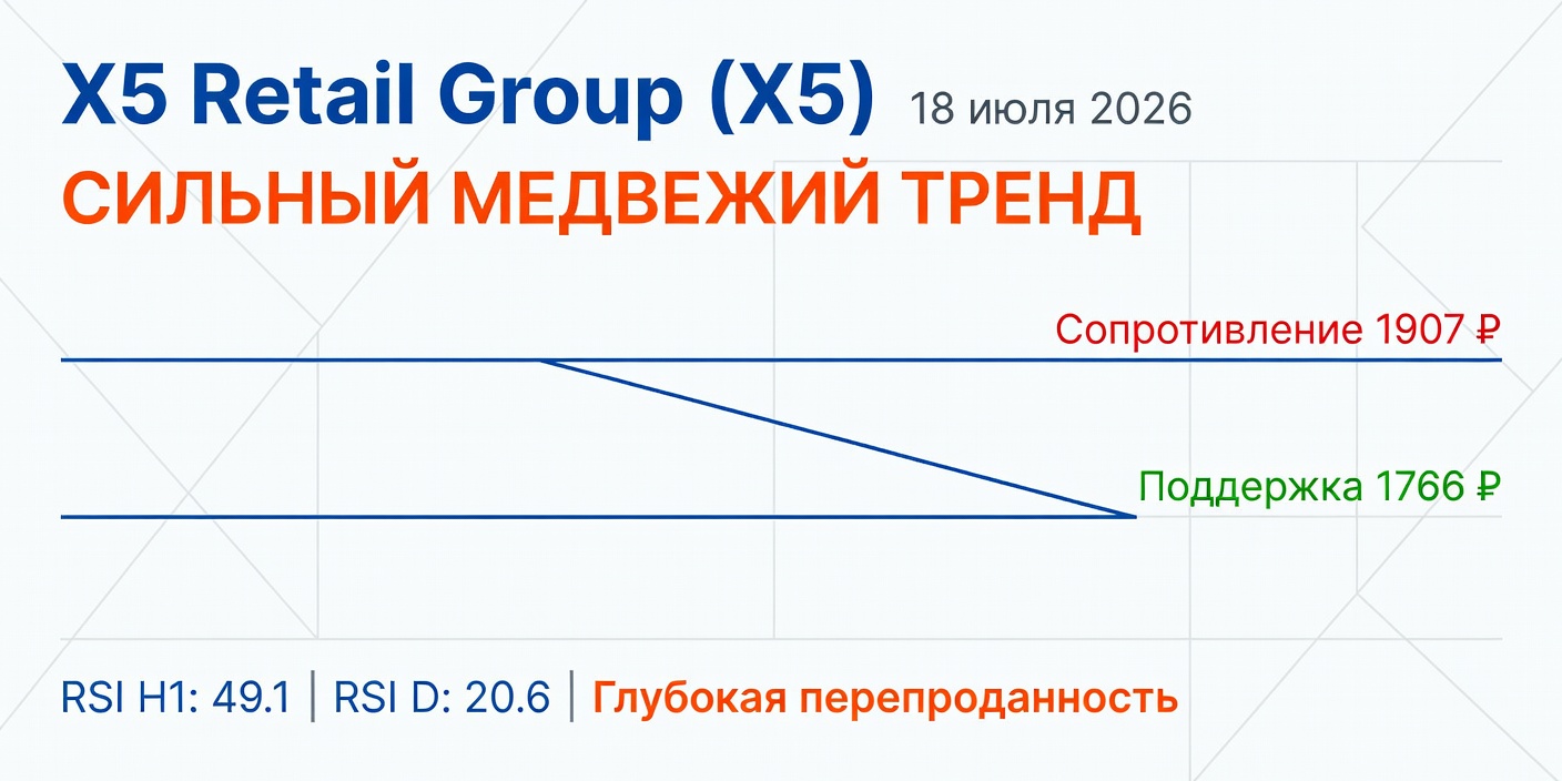 Технический анализ X5 Retail Group (X5) — 18 июля 2026