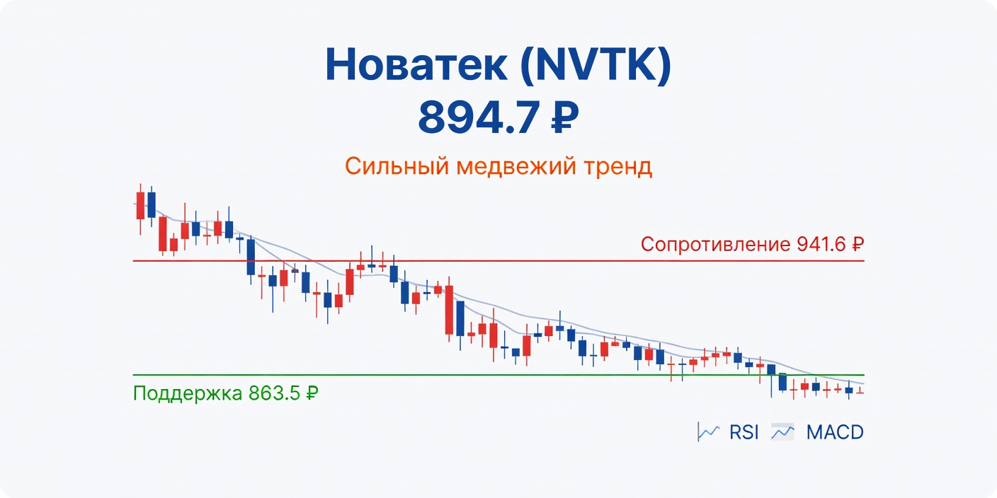 Технический анализ NVTK (Новатек) — 19 июля 2026