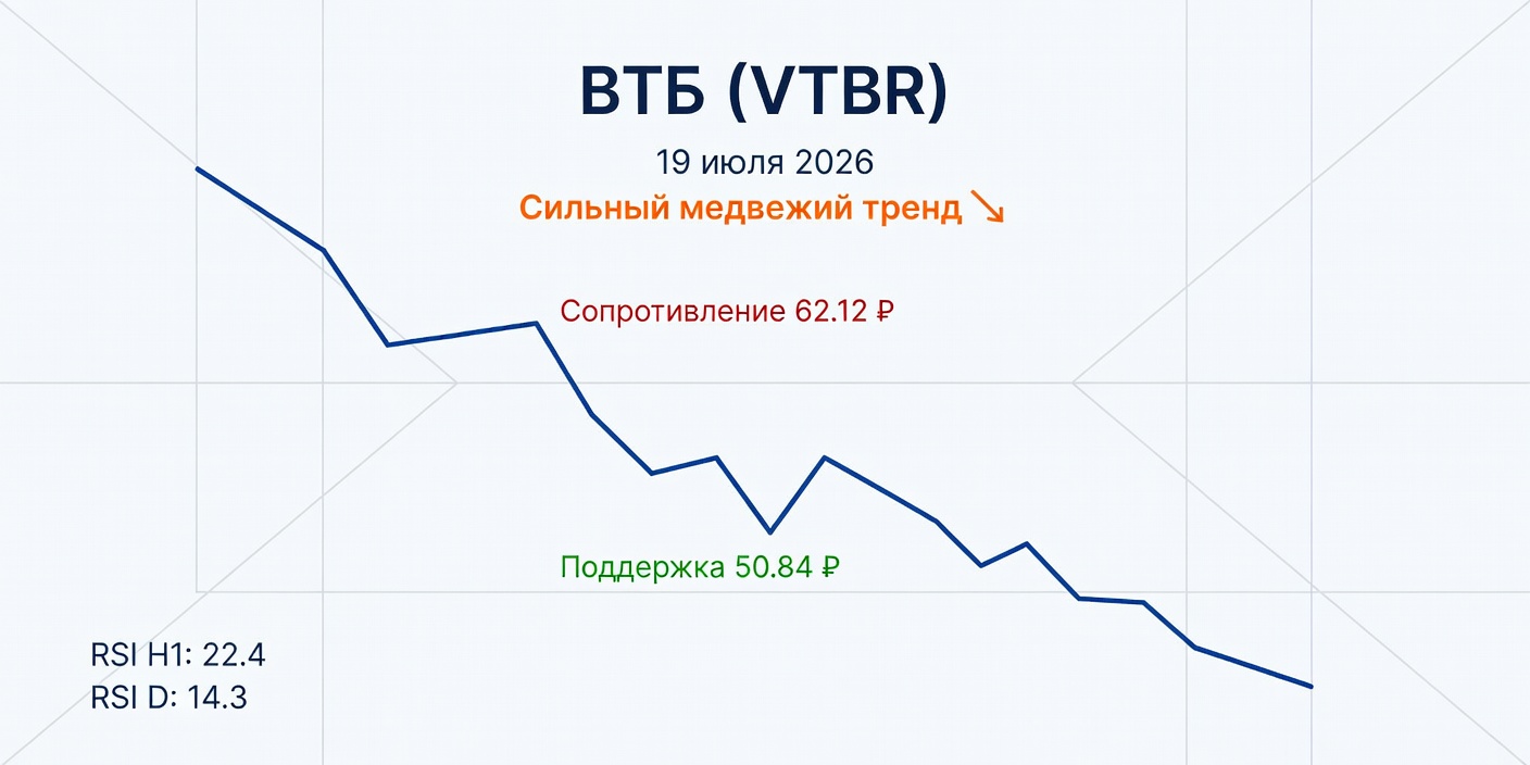 VTBR (ВТБ) — Технический анализ на 19 июля 2026