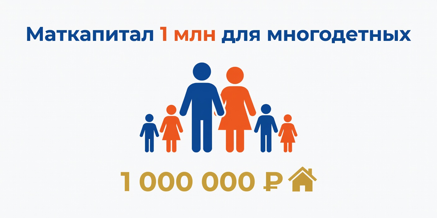 В Общественной палате предложили ввести маткапитал в 1 млн рублей для многодетных