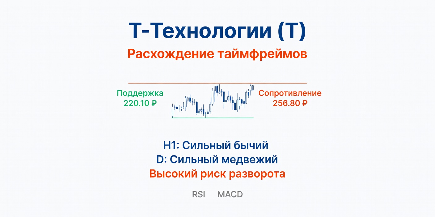 Технический анализ T (Т-Технологии) — 23 июля 2026