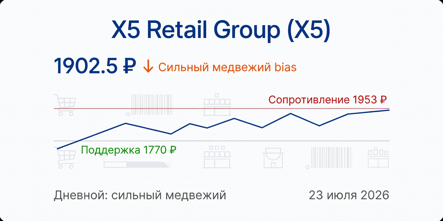 Технический анализ X5 Retail Group (X5) на 23 июля 2026