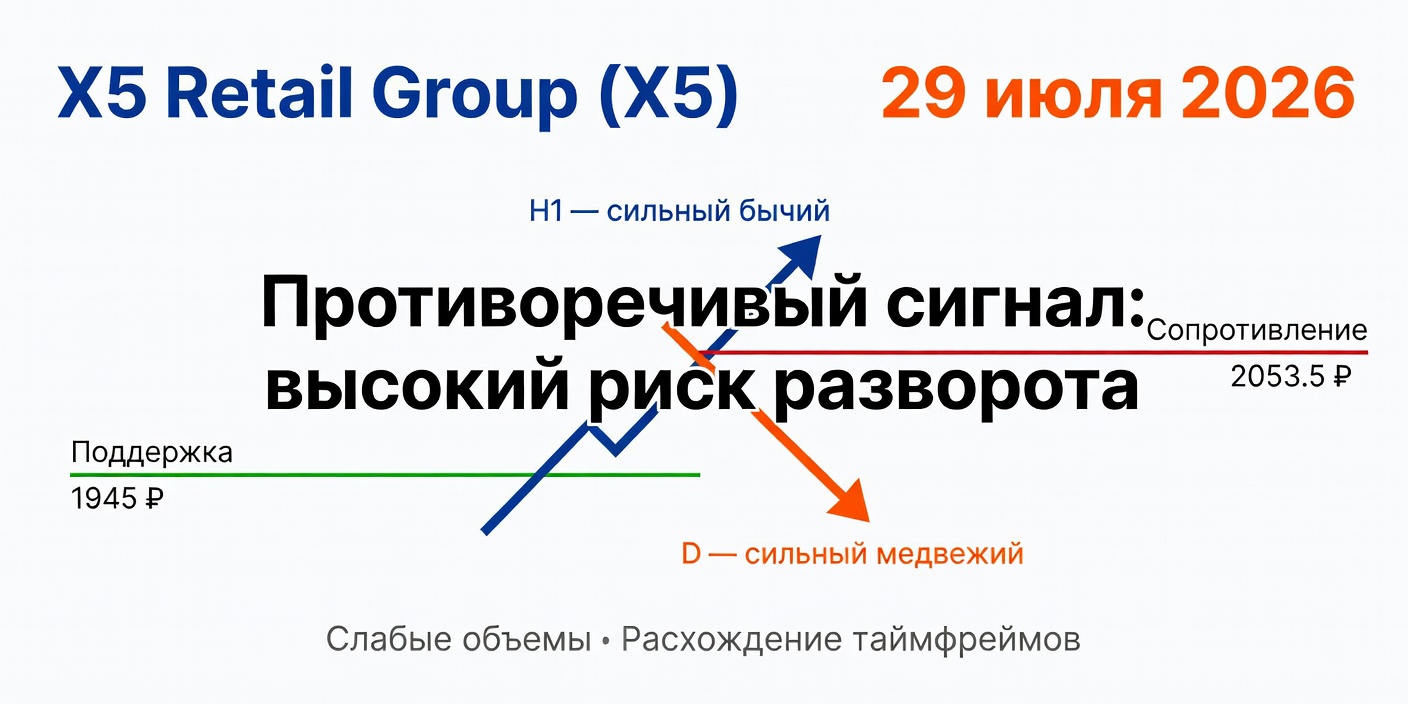 Технический анализ X5 Retail Group (X5) — 29 июля 2026