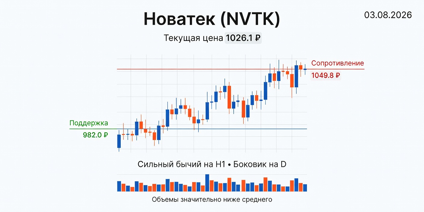 NVTK (Новатек): Технический анализ на 03.08.2026