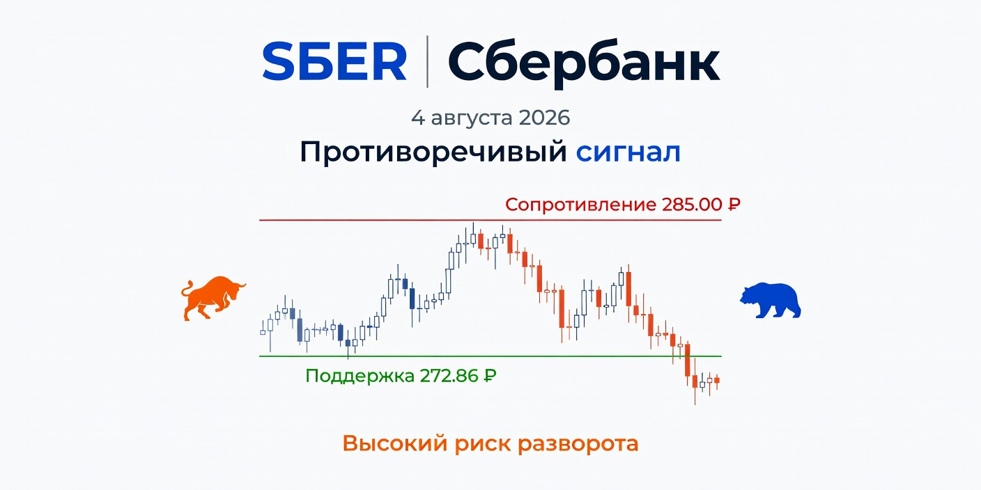 Технический анализ SBER (Сбербанк) — 4 августа 2026