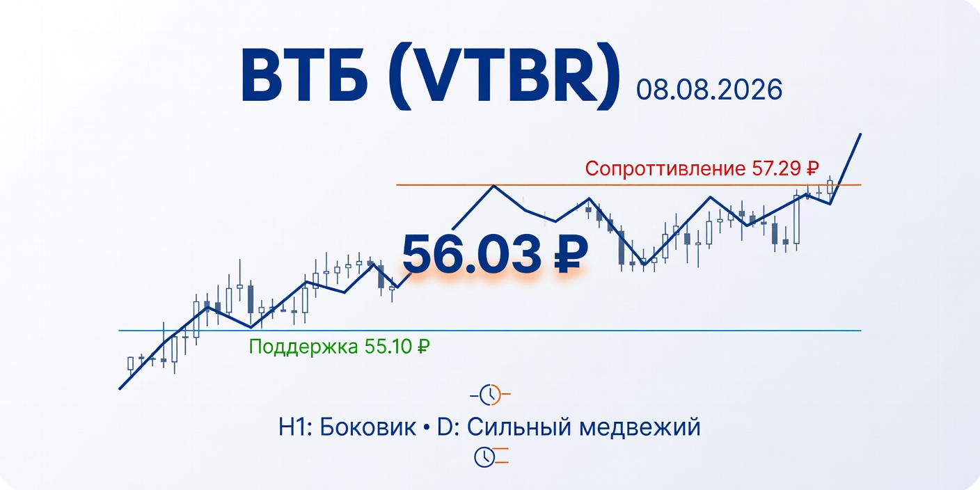 VTBR (ВТБ): Технический анализ на 08.08.2026