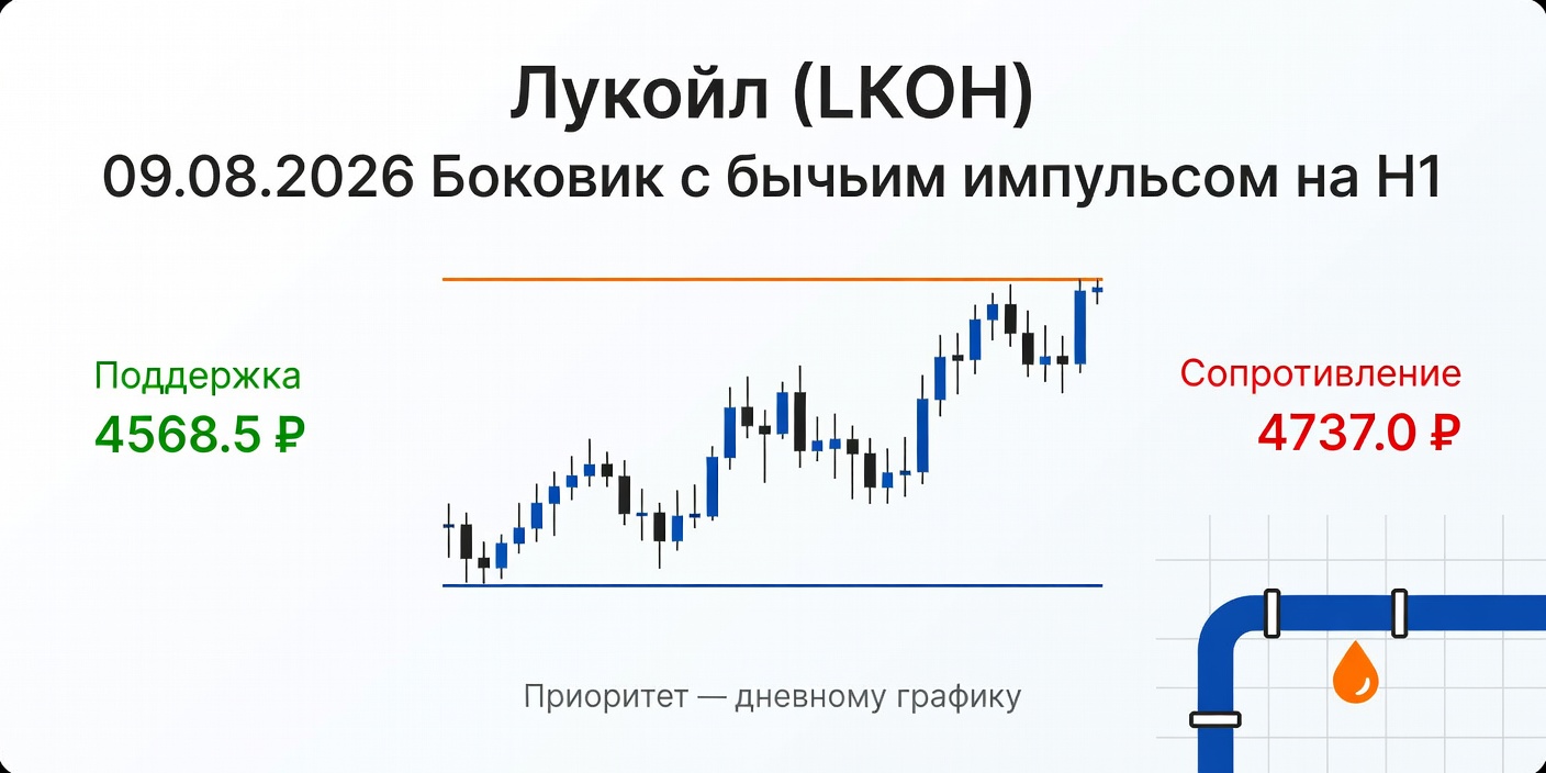 Технический анализ LKOH (Лукойл) 09.08.2026