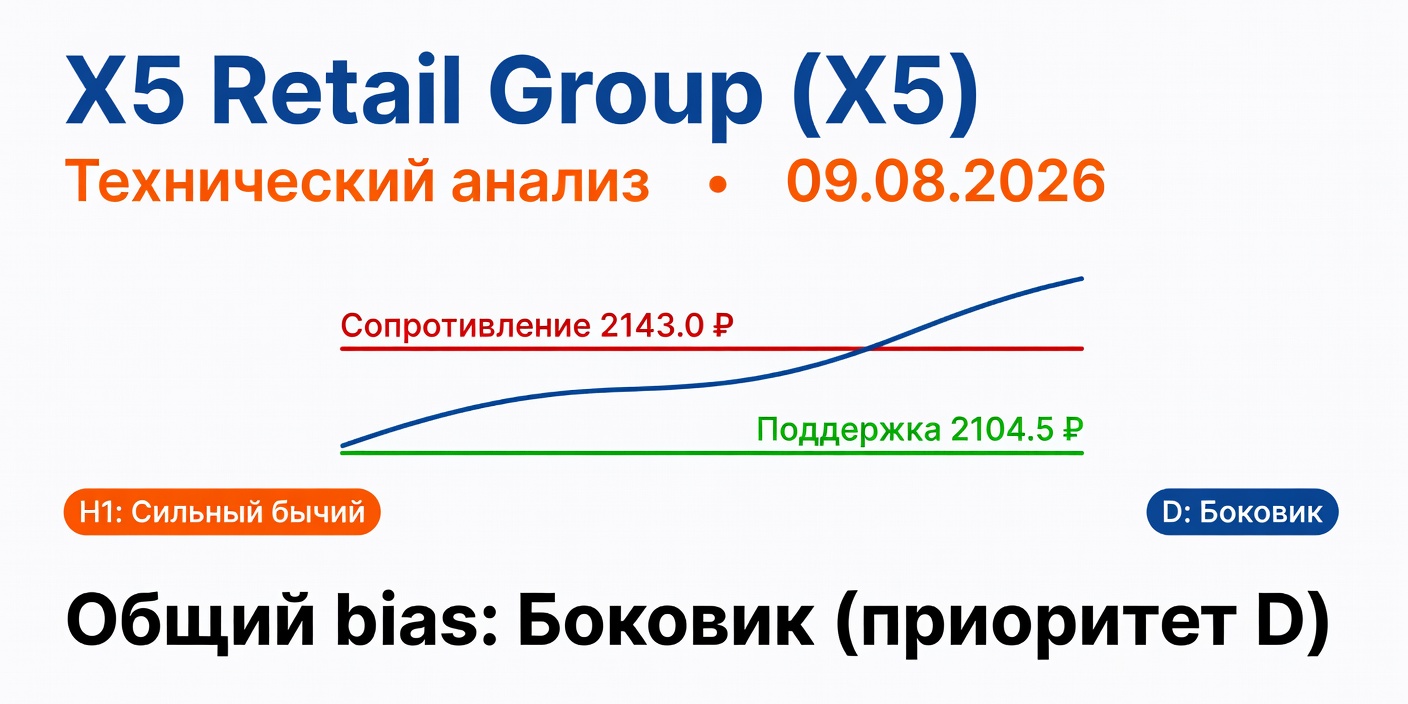 Технический анализ X5 Retail Group (X5) на 09.08.2026