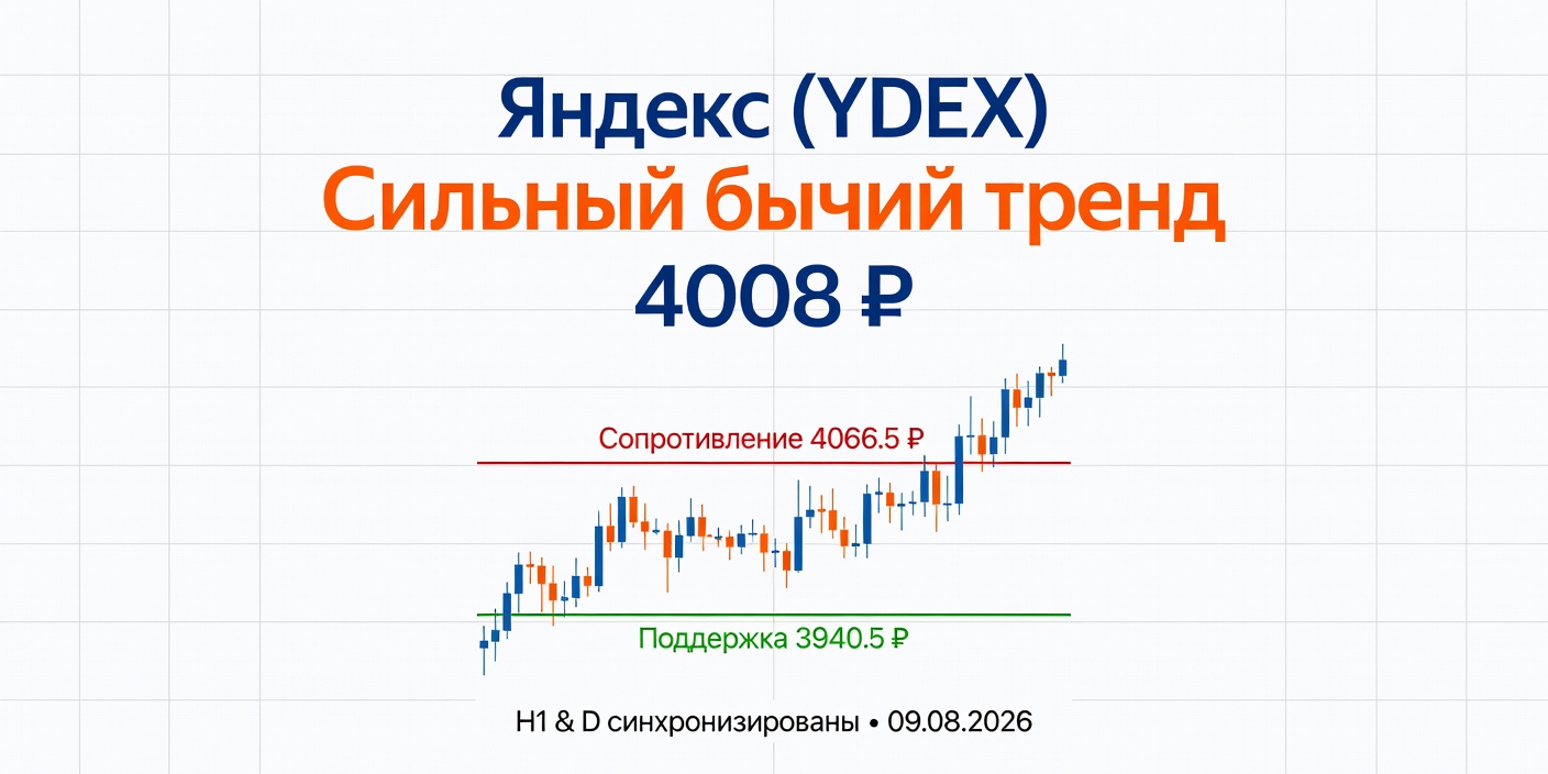 Технический анализ YDEX (Яндекс) — 09.08.2026