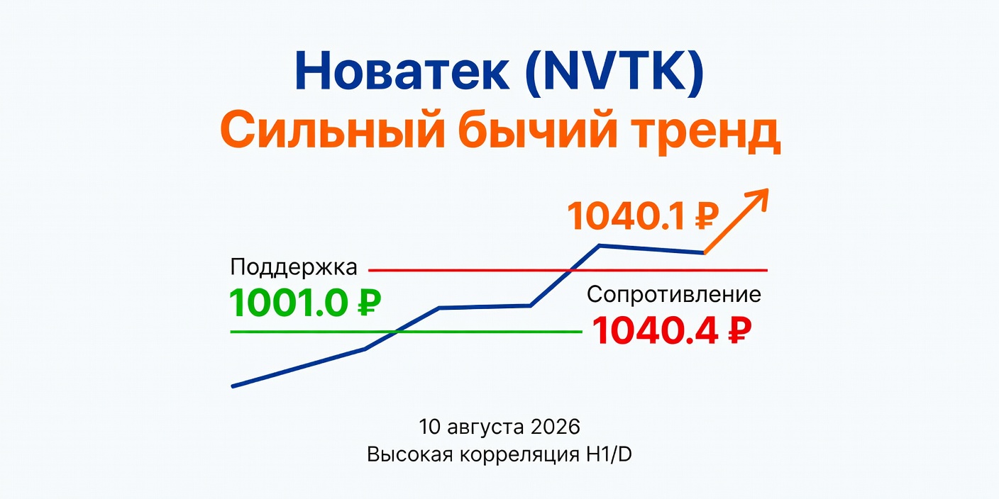 Технический анализ NVTK (Новатек): сильный бычий тренд | 10.08.2026