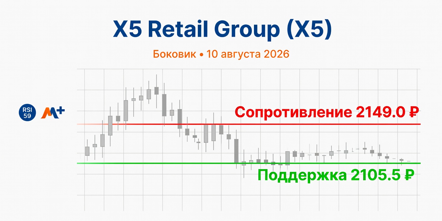 Технический анализ X5 Retail Group (X5) — 10 августа 2026