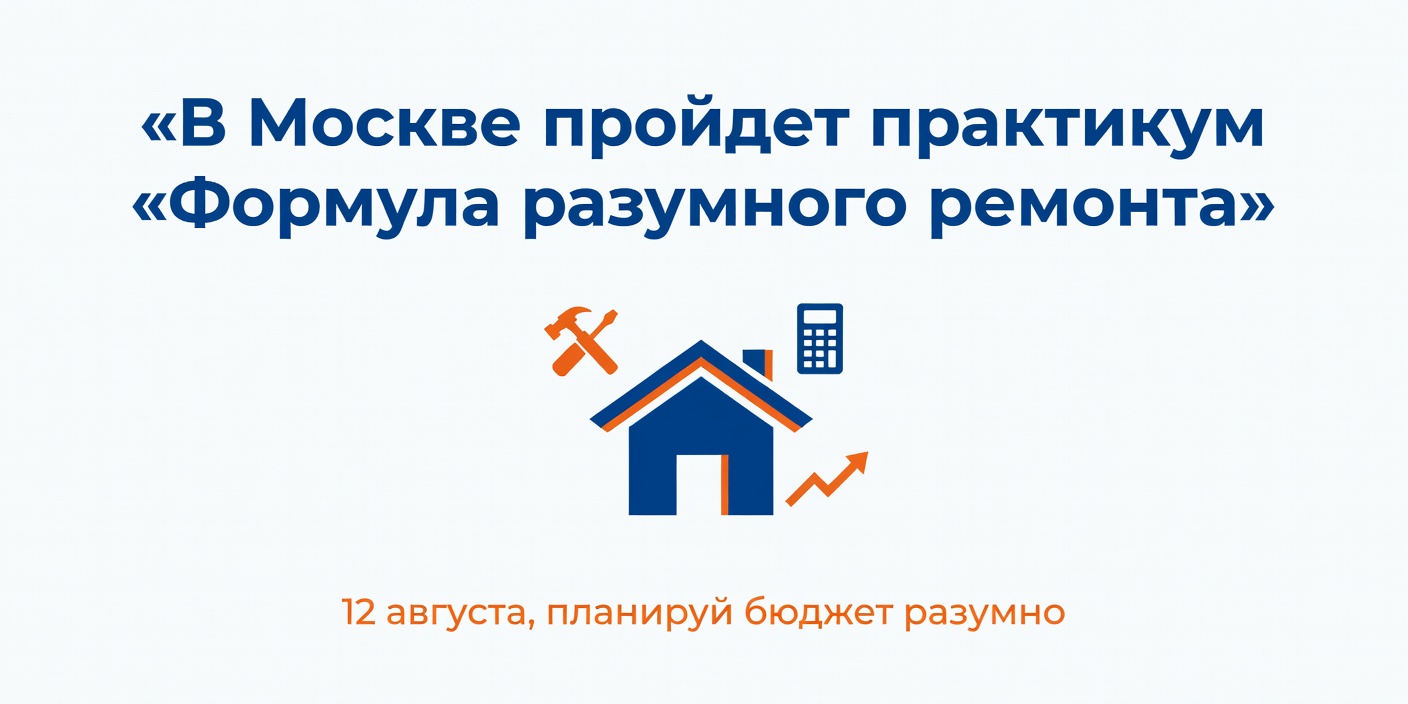 В Москве 12 августа пройдет практикум «Формула разумного ремонта»