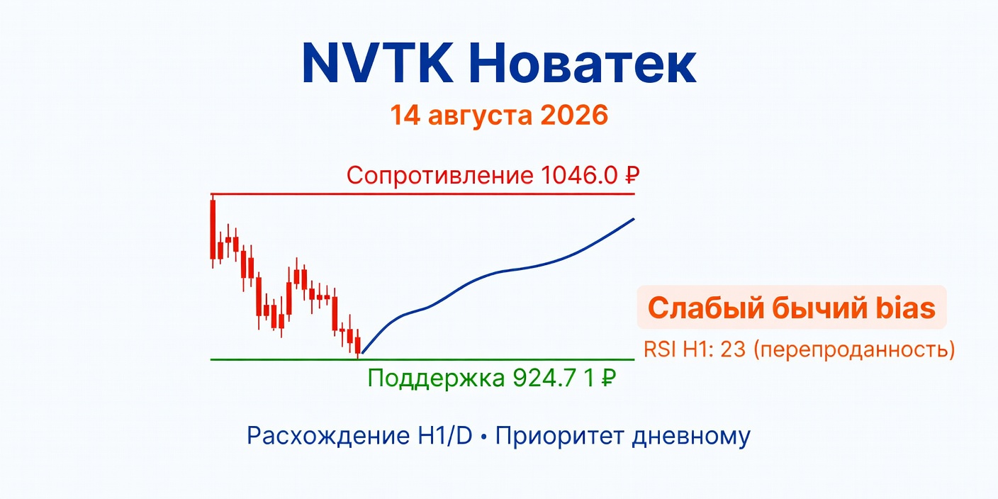 Технический анализ NVTK (Новатек) на 14.08.2026