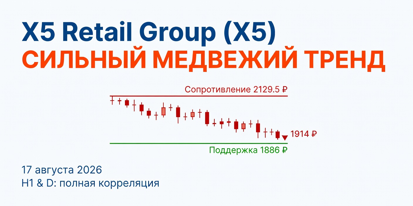 Технический анализ X5 Retail Group (X5) — 17 августа 2026