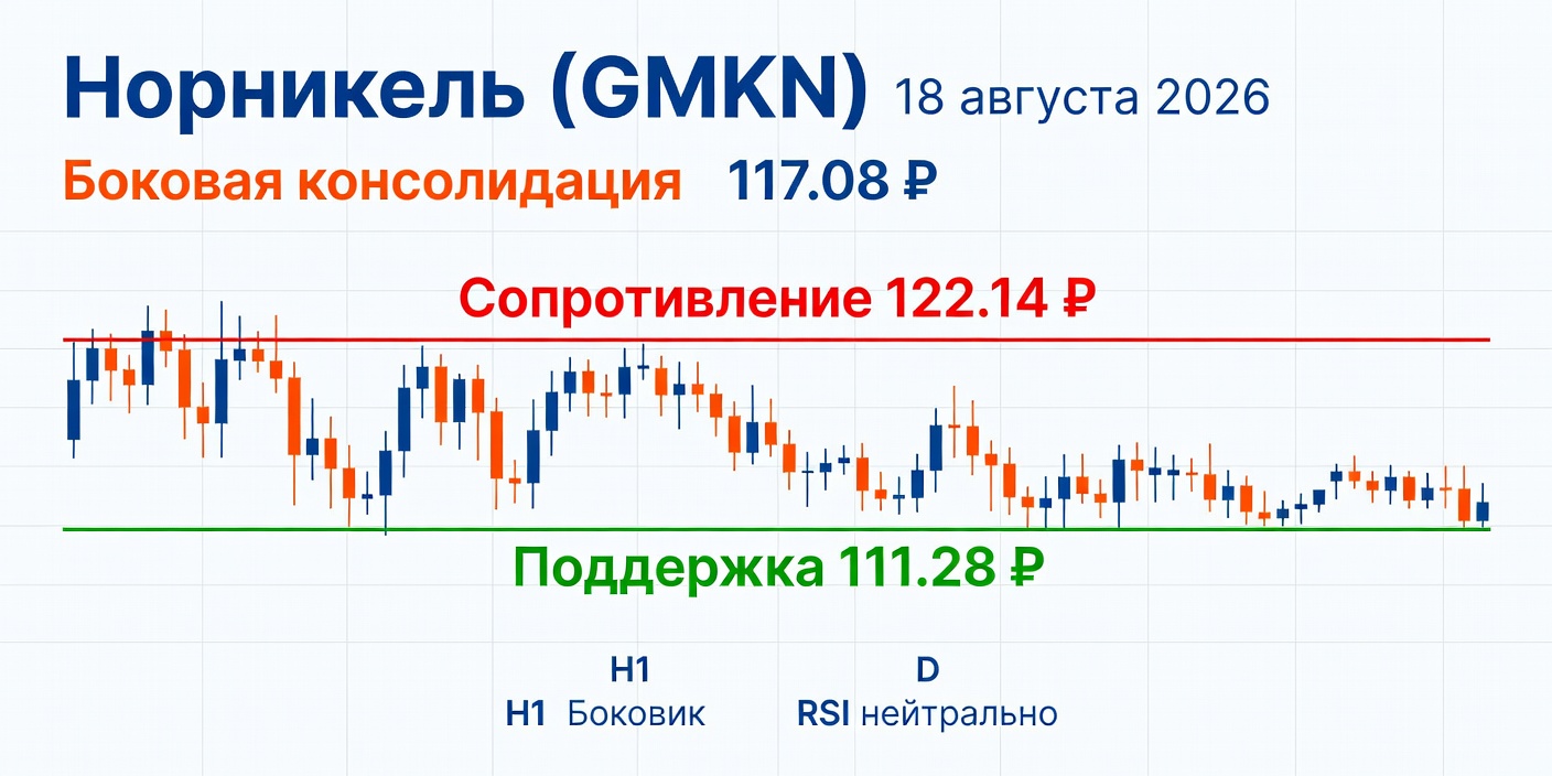 Технический анализ GMKN (Норникель) — 18 августа 2026