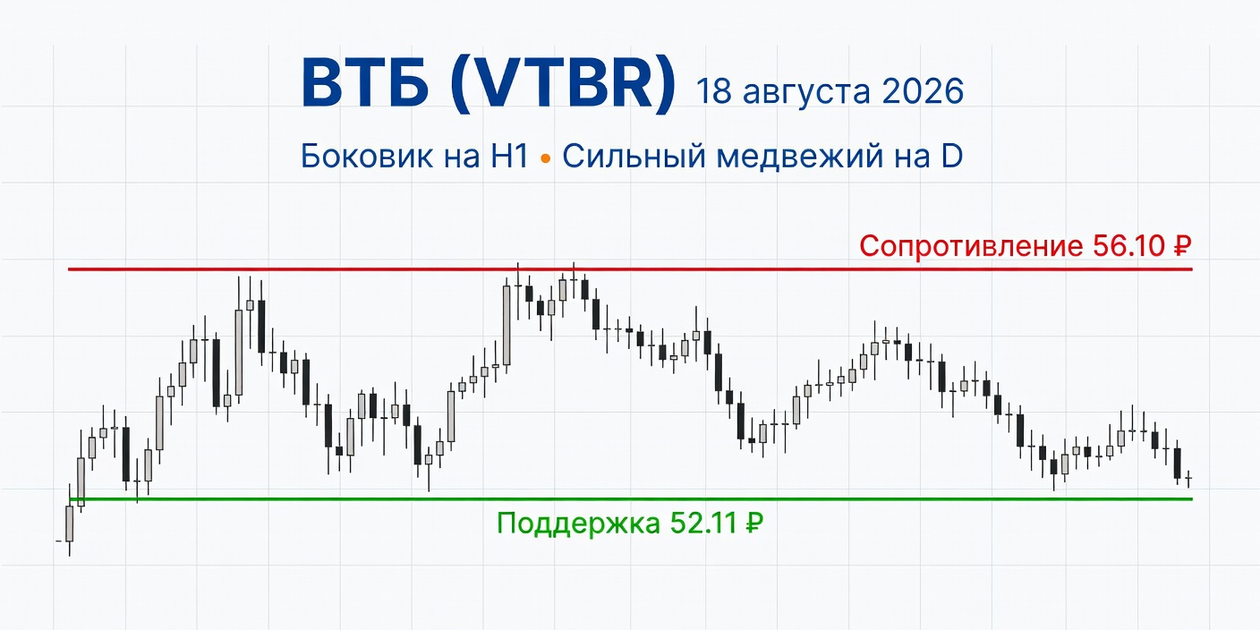 Технический анализ VTBR (ВТБ) — 18 августа 2026