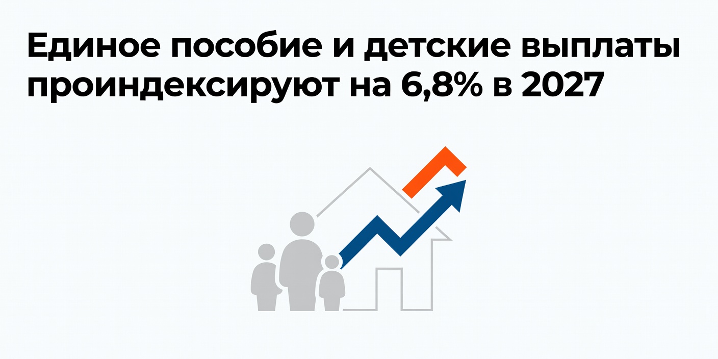 Единое пособие и детские выплаты проиндексируют на 6,8% в 2027 году