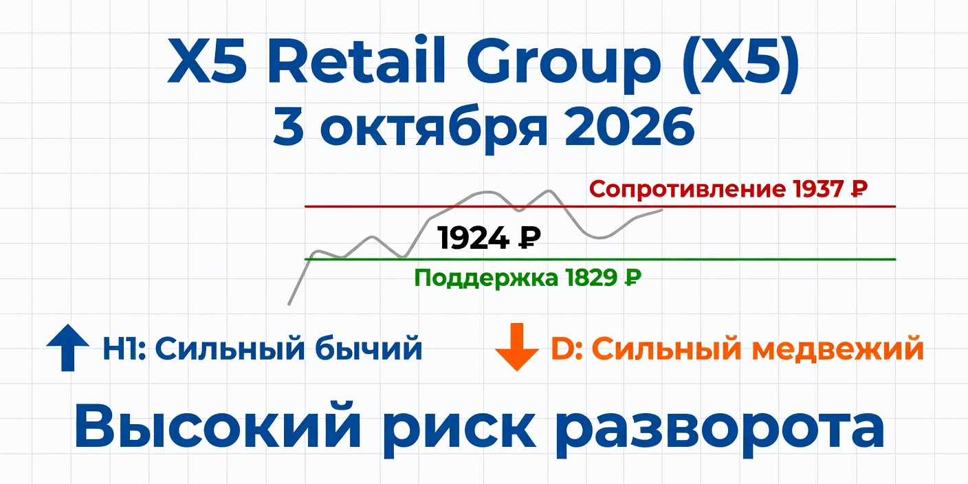 Технический анализ X5 (X5 Retail Group) на 3 октября 2026