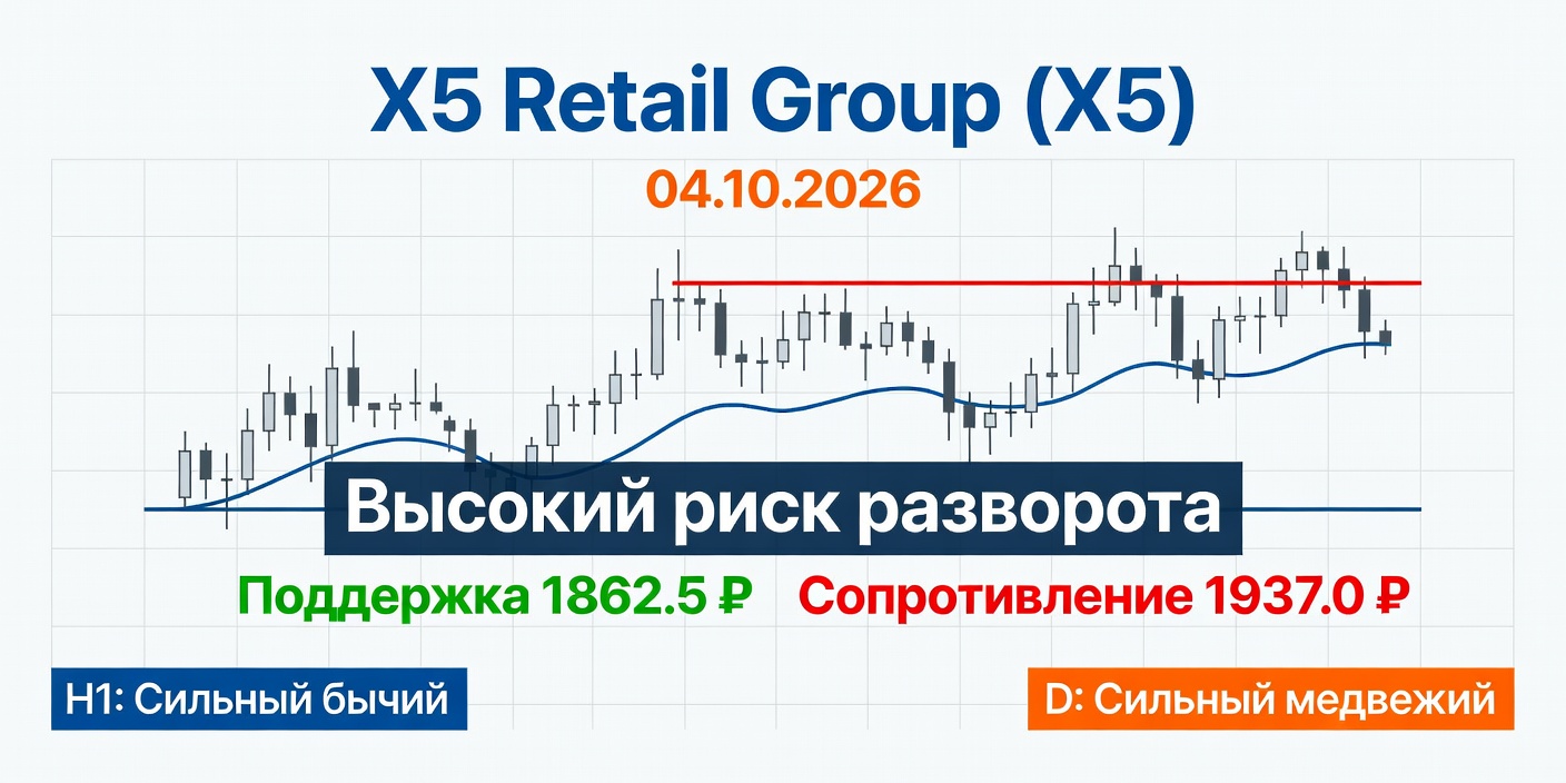Технический анализ X5 Retail Group (X5) — 04.10.2026