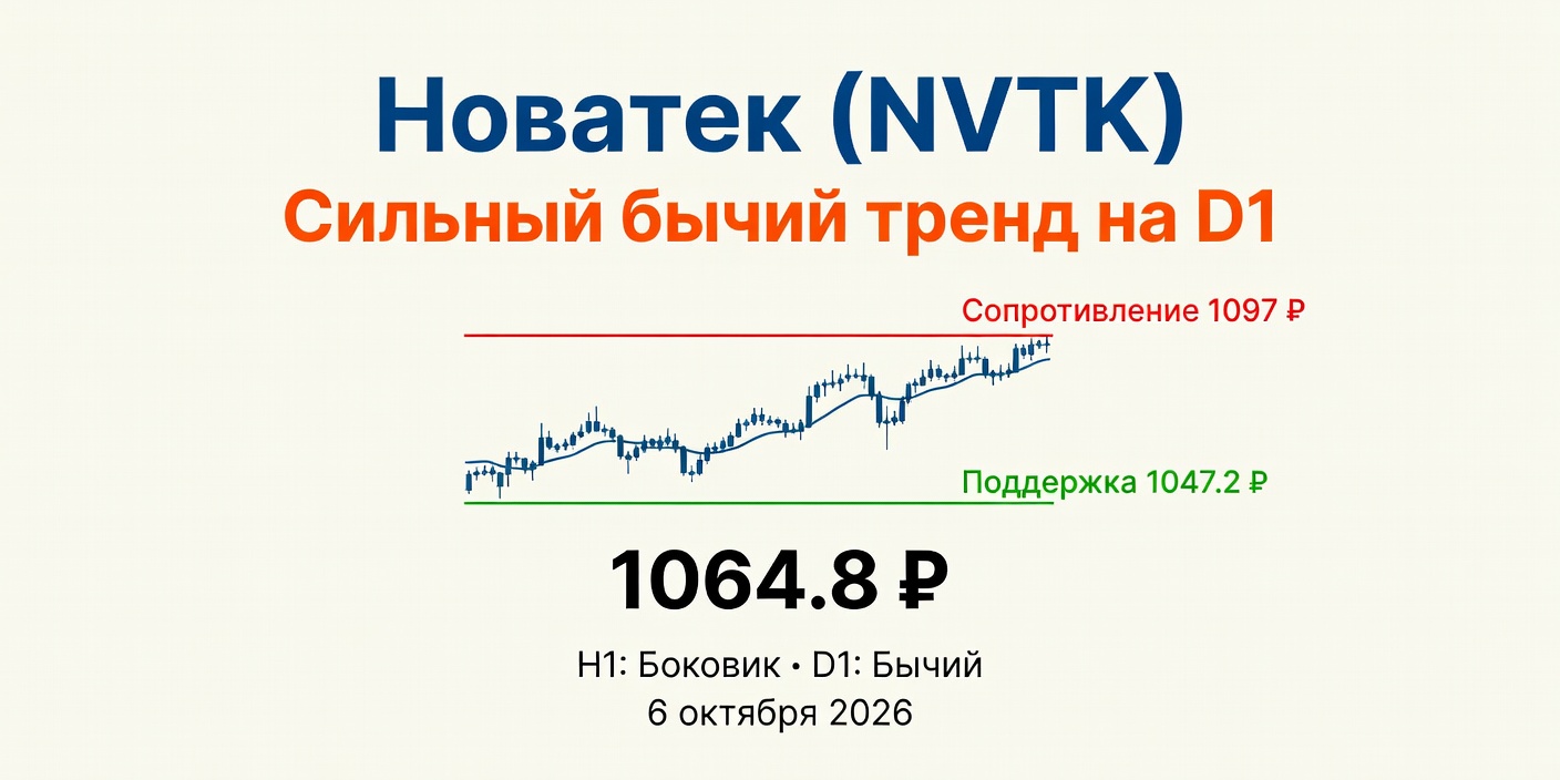 Технический анализ NVTK (Новатек) на 6 октября 2026