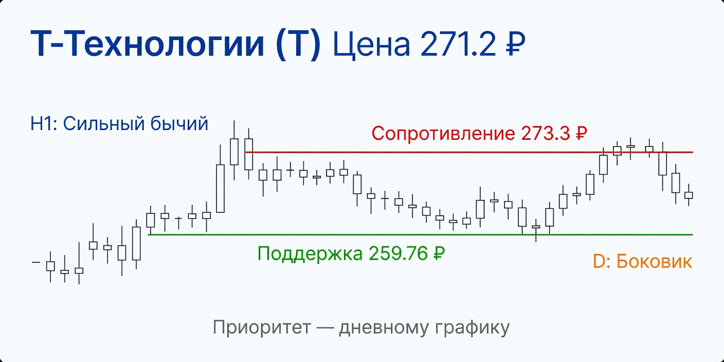 Технический анализ T (Т-Технологии) — 06.10.2026