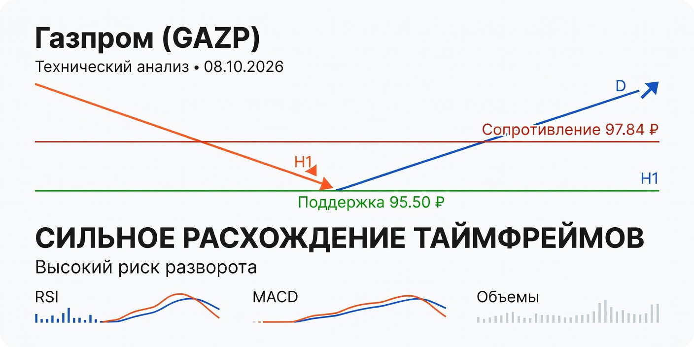 GAZP (Газпром): Технический анализ на 08.10.2026