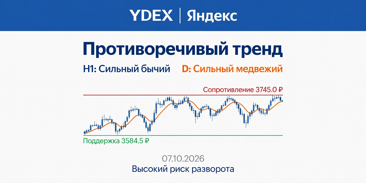 YDEX (Яндекс): Технический анализ на 07.10.2026