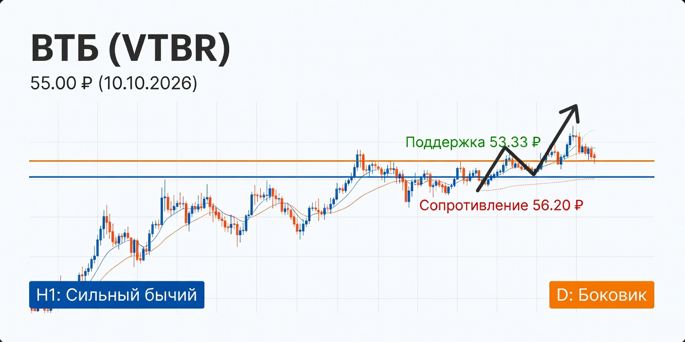Технический анализ VTBR (ВТБ) на 10 октября 2026